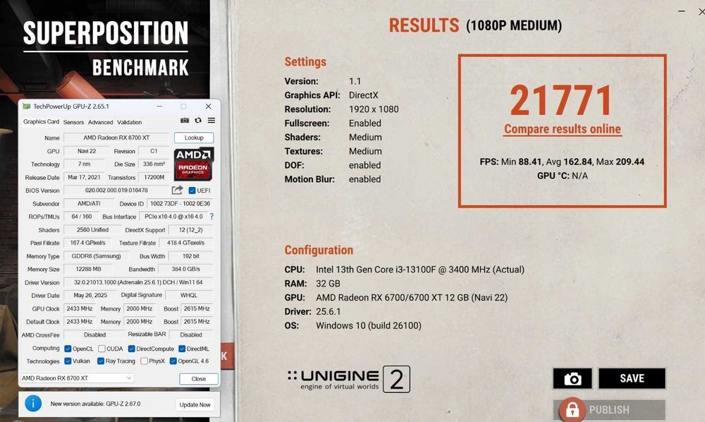 Placă video AMD Radeon RX 6700 XT 12GB GDDR6, model de referință