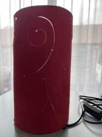 Lampa veioza culoare rosie model catifelat perforat inaltime 25 cm