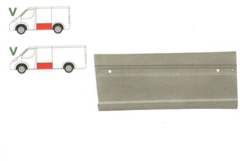 Panou reparatie usa Mercedes VITO/ VIANO (W639), 01.2003-2014, stanga/dreapta, cu gauri bandou, inaltimea 1/3,