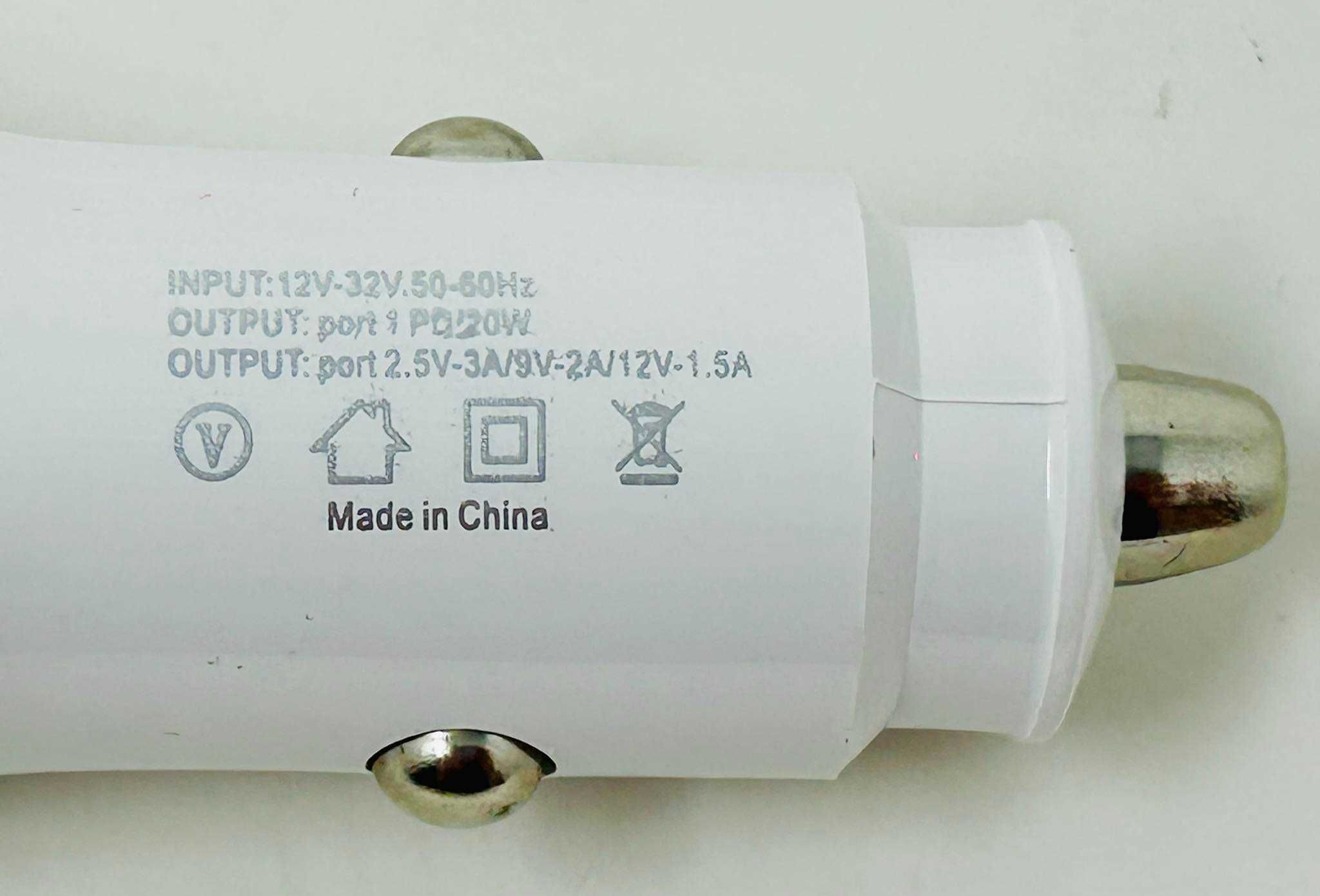 Оригинален адаптер Зарядно за кола 20W Apple Fast Charger