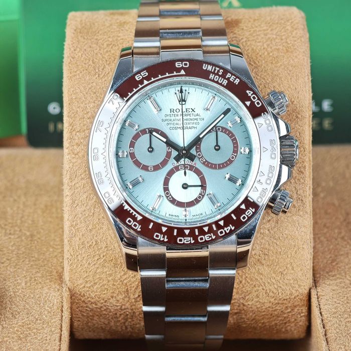 Rolex Daytona 126506 Platinum Ice Blue Diamond Baguette Dial часовник
