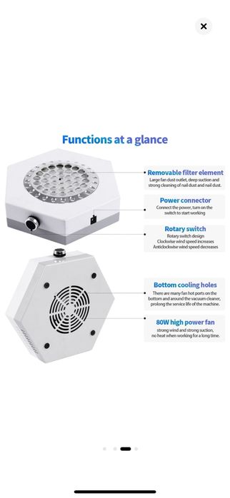 Colector /aspirator praf unghii, nou, nefolosit
