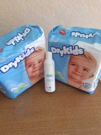 Продам детс. подгузники (памперсы) DryKids (XL5,11-25кг)+очист.д/кожи