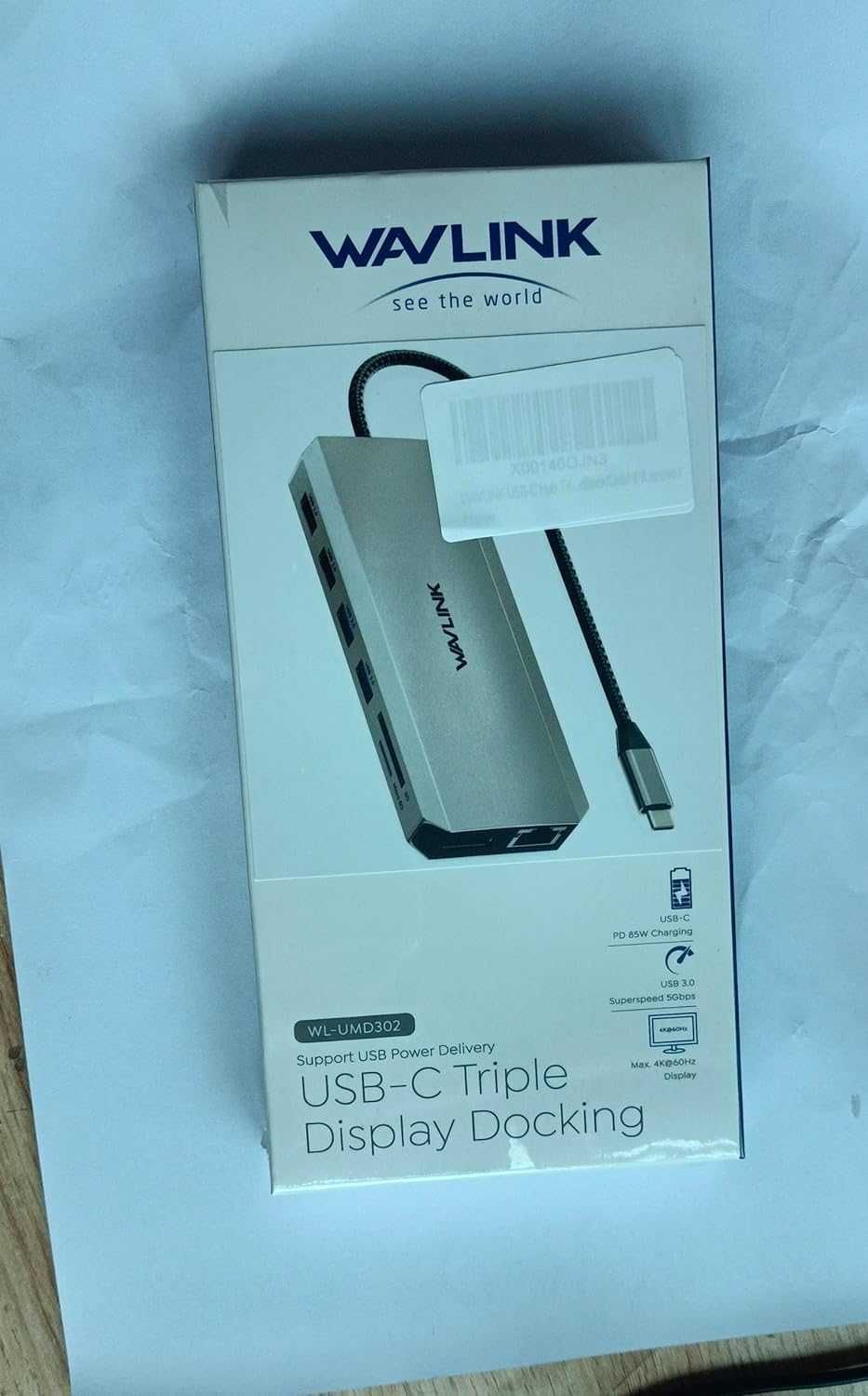 USB C докинг станция за три монитора 2 HDMI+DisplayPort, WAVLINK 100 W