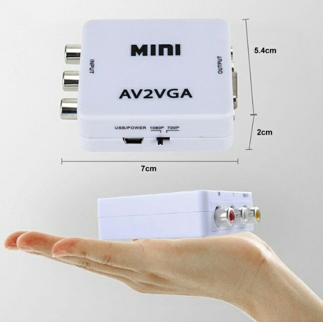 Переходник AV2VGA, адаптер AV на VGA, тюльпан, колокольчики