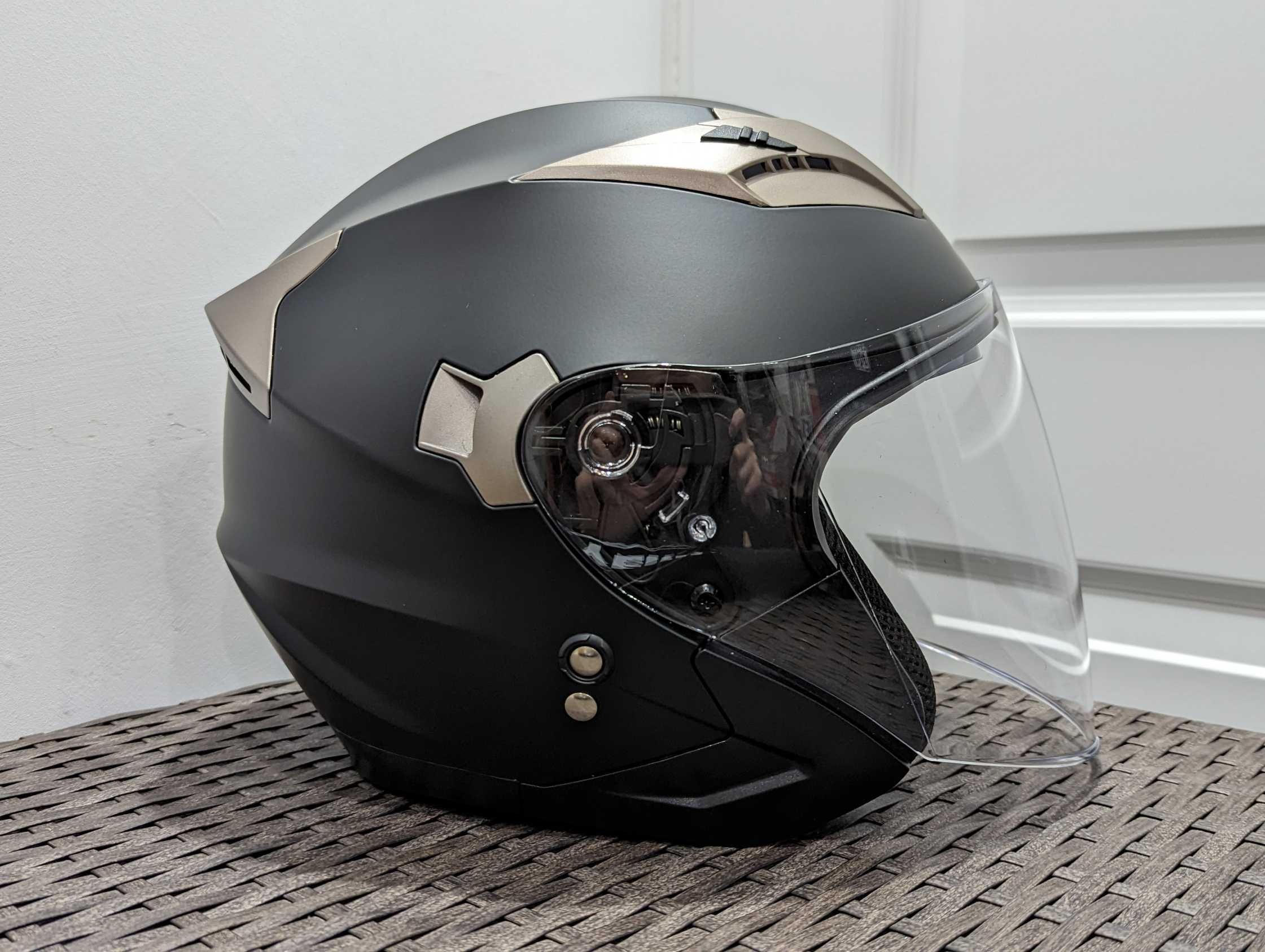 Casca moto chopper / scooter Yema, marime M - ochelari - open face