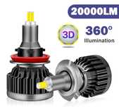 Set leduri H1 H7 H8 H9 H11 HB3 9005 HB4 CanBus 360° 25000LM 6000k 200w