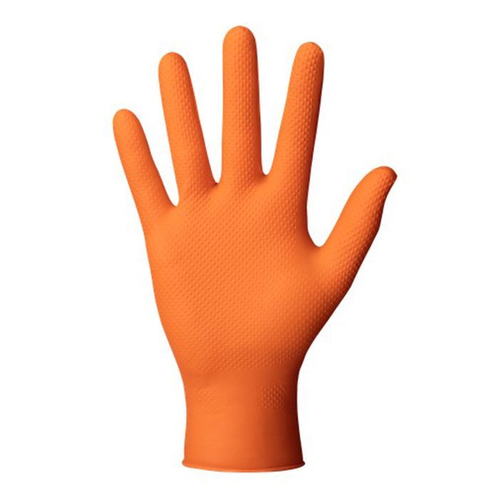Manusi nitril premium mercator gogrip portocaliu pentru mecanici, mari