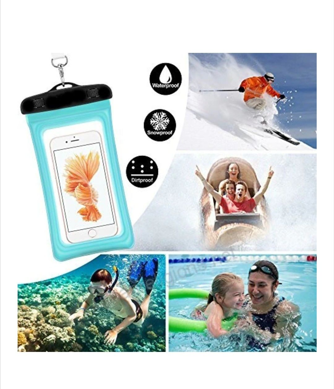 Husa subacvatica waterproof and snowproof pentru telefon Clear