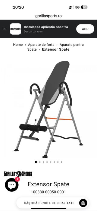 Banca inversi Extensor spate Gorilla Sports Germany noua pret 700 lei