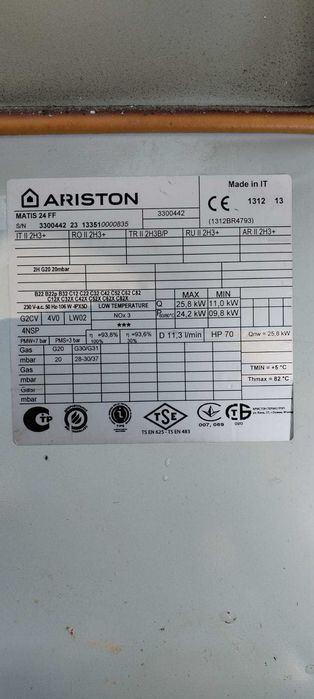 Componente centrara termica Ariston Matis 24ff