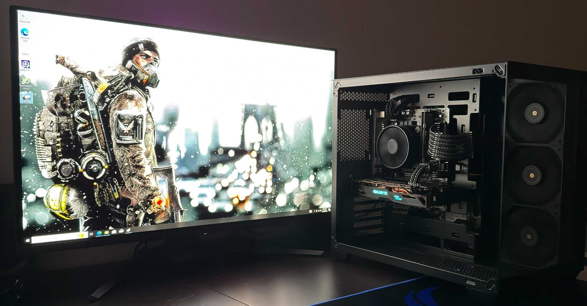 Черен геймърски компютър i7 6700 RX 570 4GB GDDR5 RAM 16GB SSD HDD