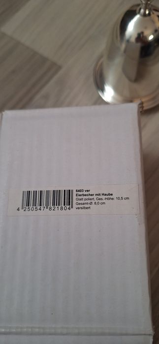 Suporturi  argintate AZAY pentru ou, cu capac