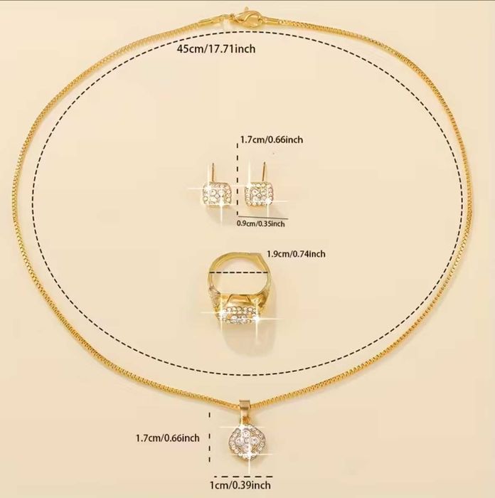 Set cadou femei -  Ceas, colier/lantisor, inel, cercei