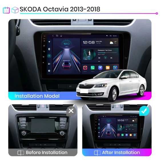 Navigatie Android Skoda Octavia 3 Carplay Android Auto + Camera