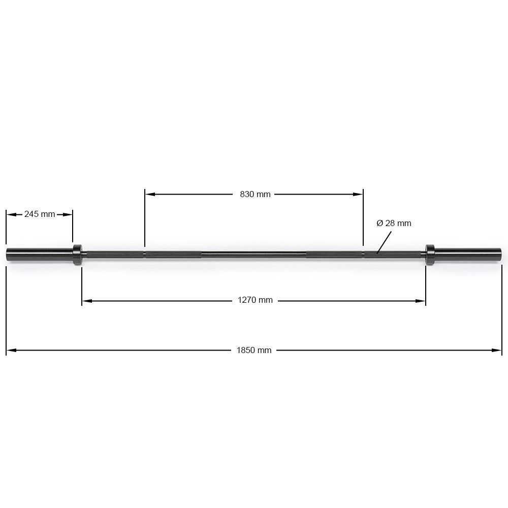 Олимпийски Прав Лост Сачмен лагер Black Oxid Ф50 - 185 см, Щанга