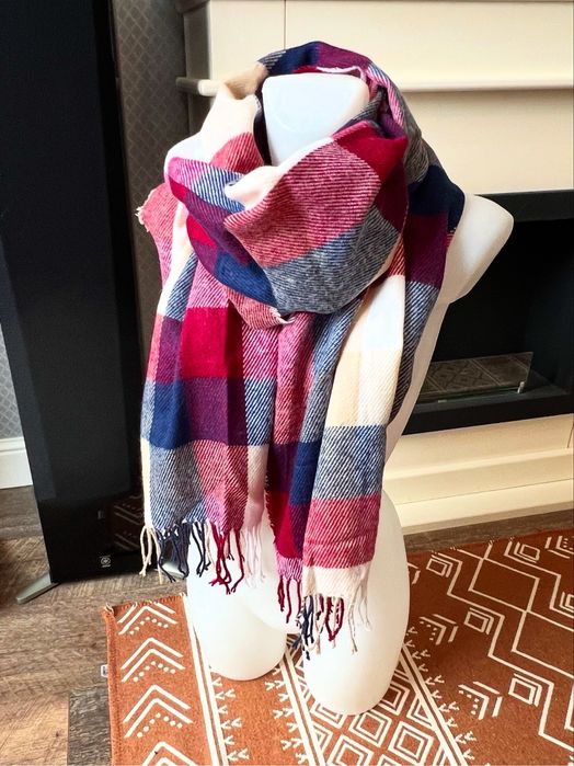 Топъл кариран голям шал