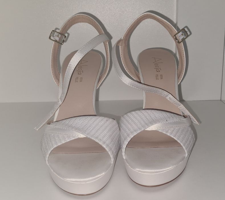 Sandale mireasa albe