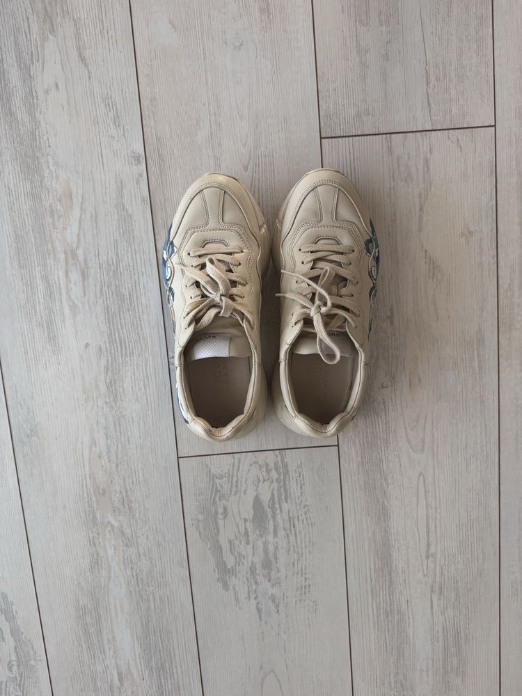 Adidasi Gucci Cream Leather Chunky Waves