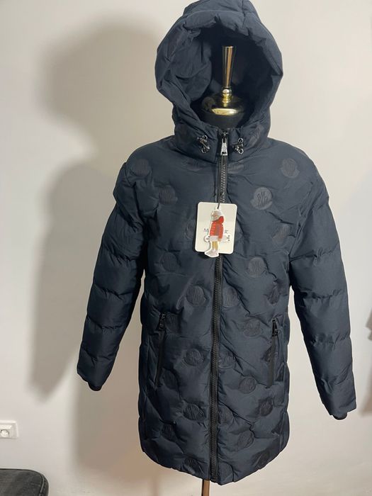 Geaca barbati lunga,albastru si negru