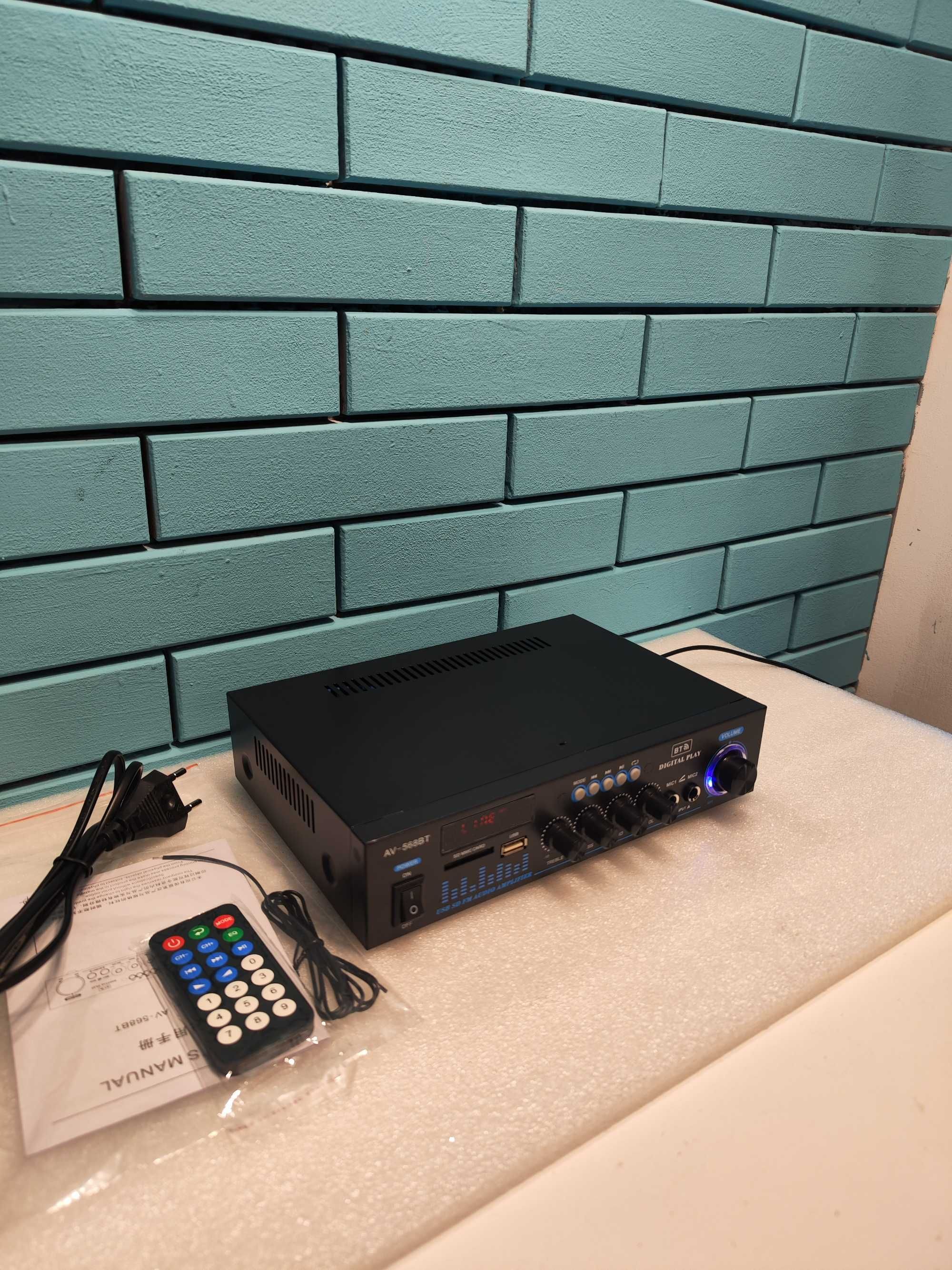 Усилвател Hi-Fi Bluetooth 2x60W със SD, USB и FM радио