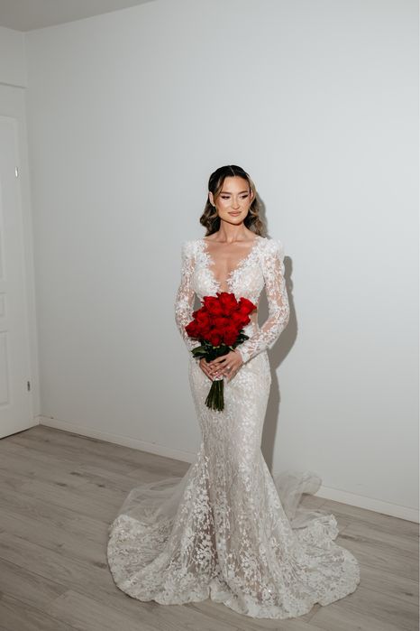 Rochie mireasa Sirena+ voal cu dantela