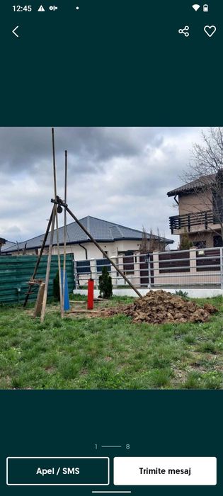 Executam foraje puțuri denisipări piloni etc