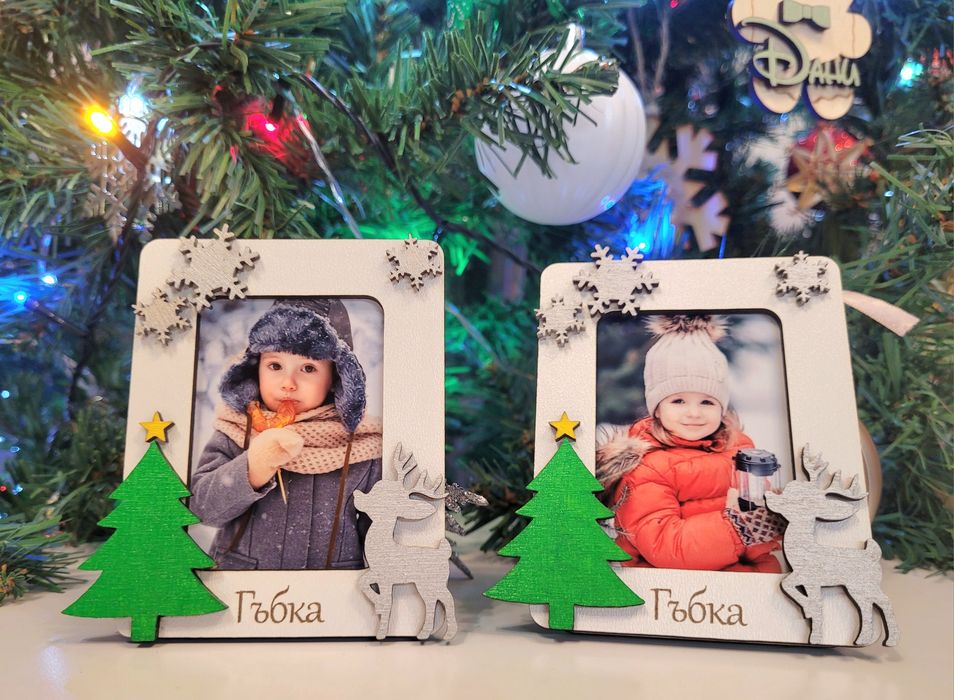 Коледни дървени персонализирани играчки – Идеален подарък и украса!