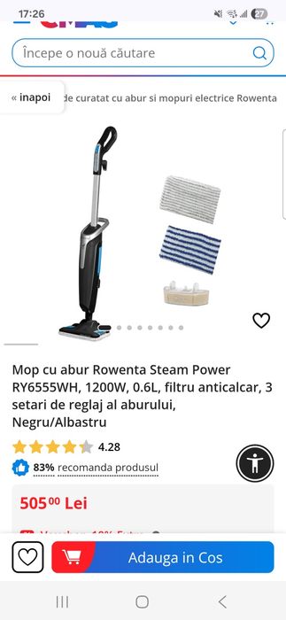 Mop cu aburi Rowenta Steam Power