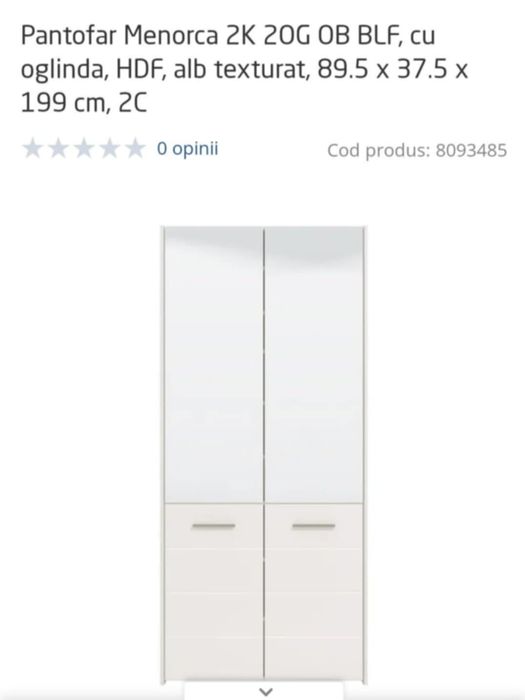 Vând pantofar nou Menorca cu oglindă
