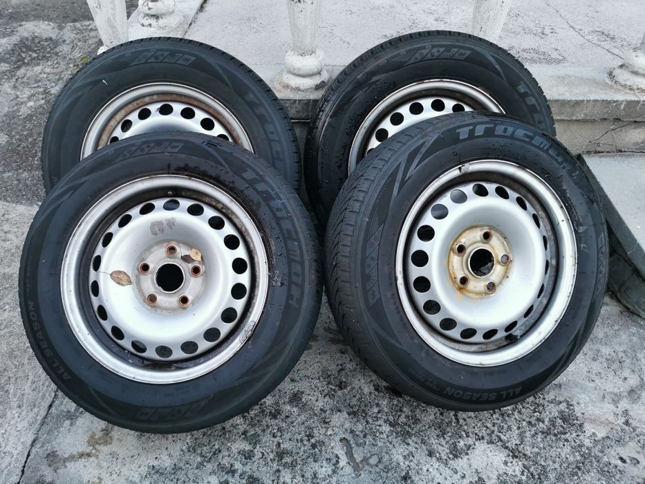 jante tabla 5x112 + anvelope iarna 195 65 R15 ; DOT2523; 7mm