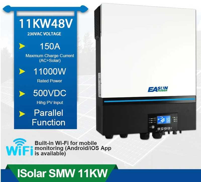 Invertor Off-Grid EASUN SMW 11KW, 48V DC / 230V AC Twin, WiFi