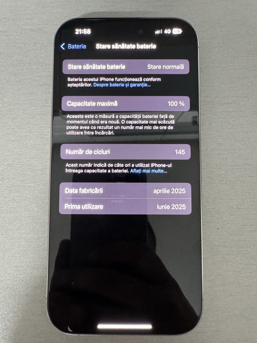 iPhone 16 PRO 256 gb inca in garanție 100% baterie