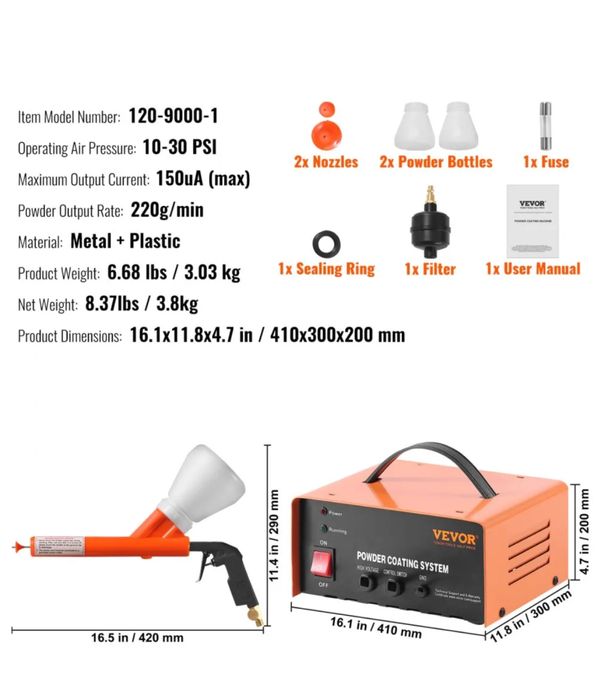 Aparat vopsit electrostatic