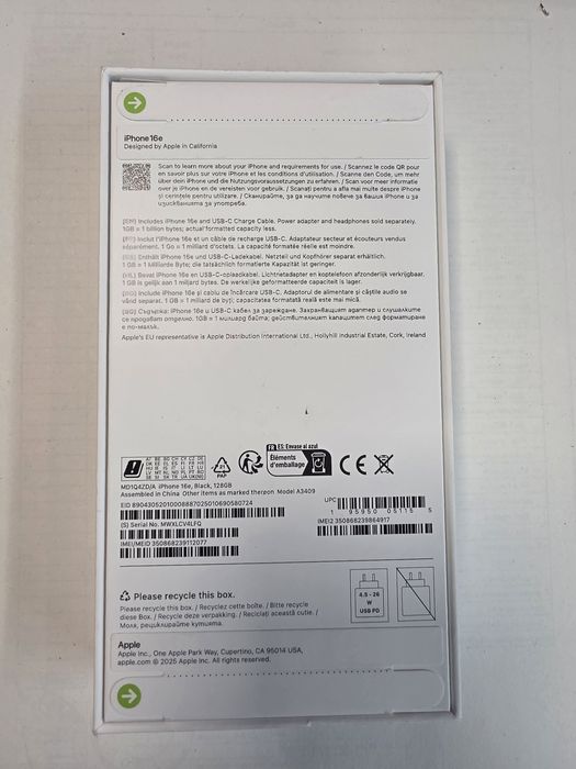 Iphone 16e black 128GB