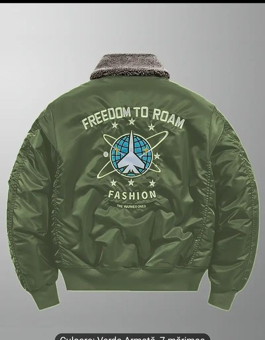 Geaca bomber iarna stil aviator noua marimea L XL calduroasa model nou