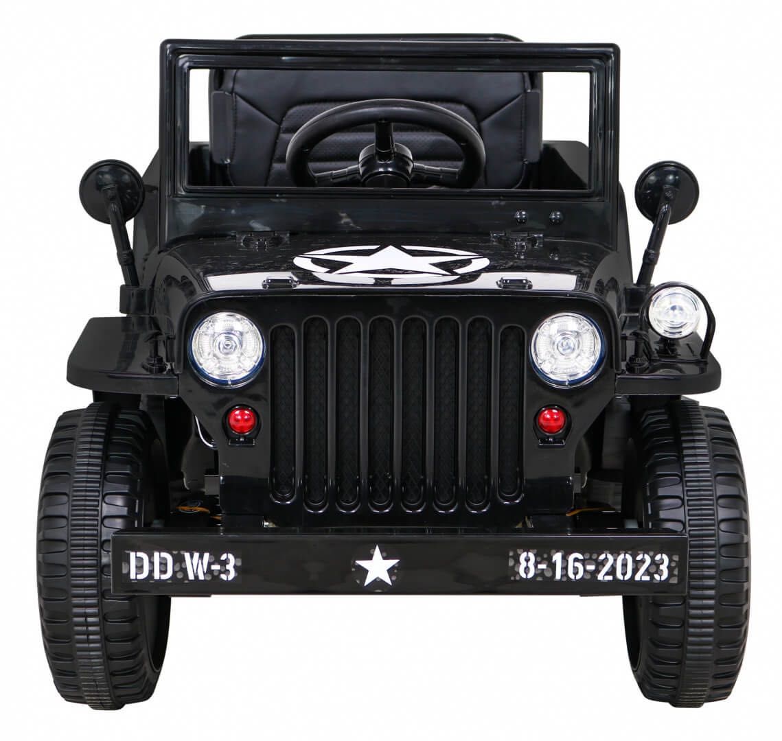 Masinuta electrica pentru copii JEEP Militar Lux 12V 4x4 (103) Negru