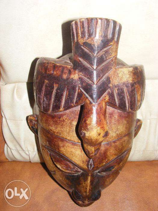 Masca masiva de colectie,masca lemn de ritual african ,originala,arta