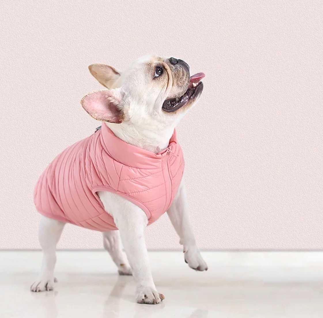 Кучешки дрешки яке за куче елек ватиран за куче кучешка блуза розово