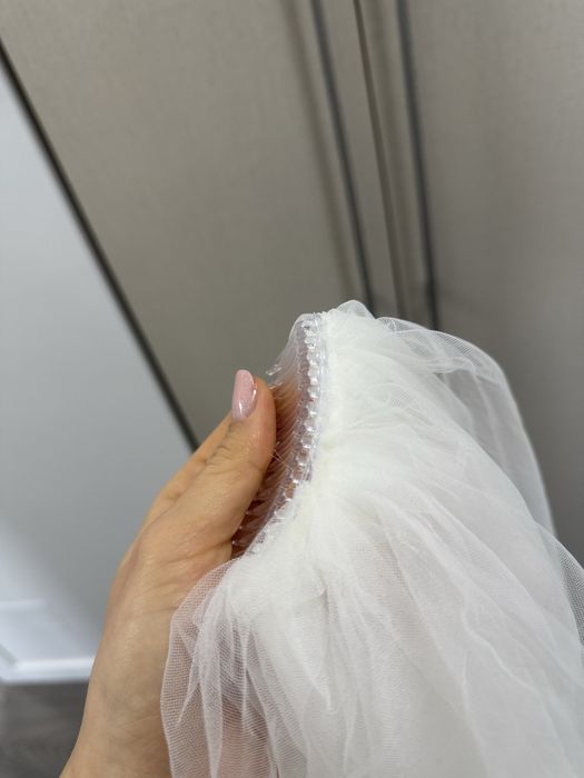 Voal mireasa simplu cu pieptene