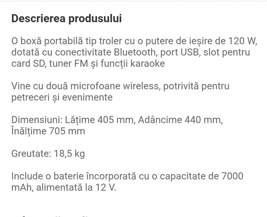 Boxa de vanzare cu telecomanda