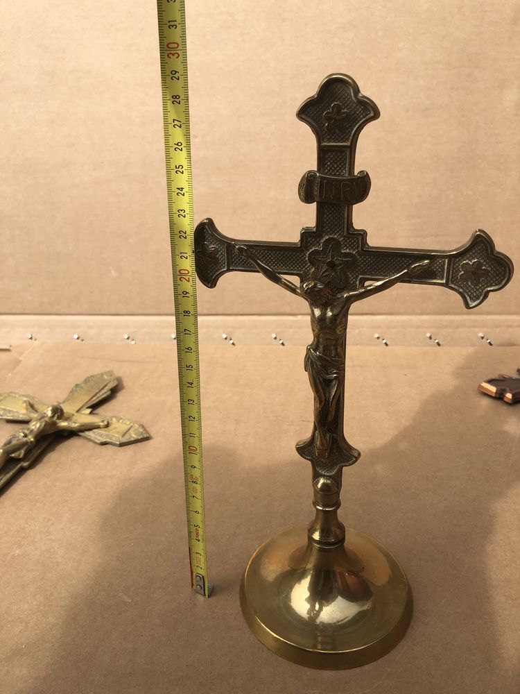 Cruce,crucifix cu Isus rastignit,din bronz masiv