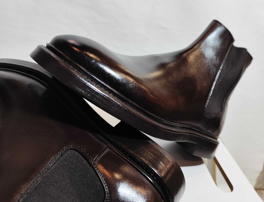 Ghete chelsea 42.5 43 plain toe ZARA NOI piele naturala moale maro