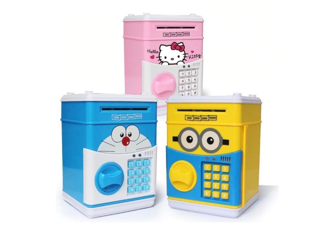 Pusculita Interactiva cu motive Pokemon, pentru copii, cu functie ATM