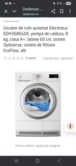 Uscator de rufe electrolux