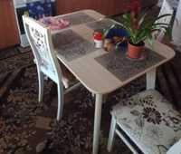 Кухонный современный стол + 6 стульев