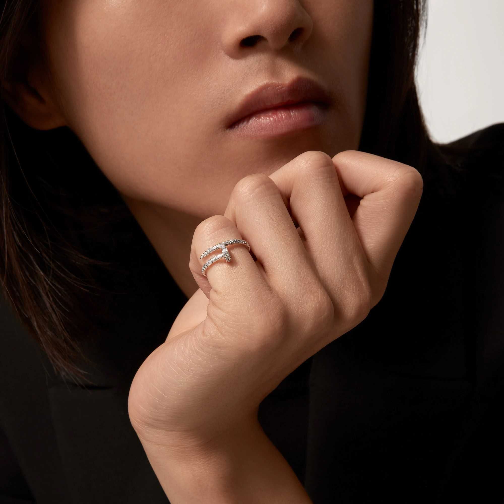 CARTIER Nail Juste un Clou Silver Small Paved Diamonds Пръстен Пирон
