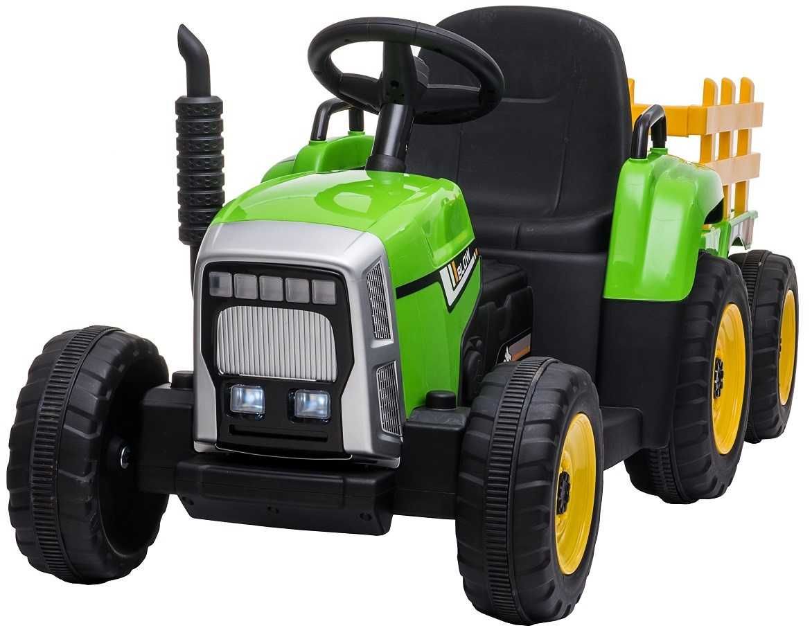 Tractoras electric cu remorca copii 2-6 ani Blow 60W, Roti Moi Verde