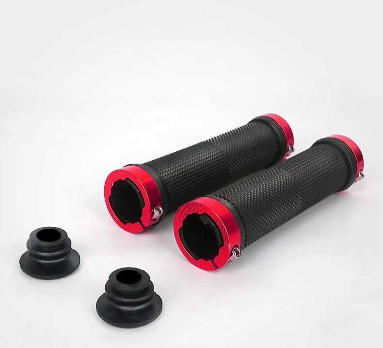 Mansoane rosii bicicleta aluminiu ghidon grip Lock-On ergonomice rosu