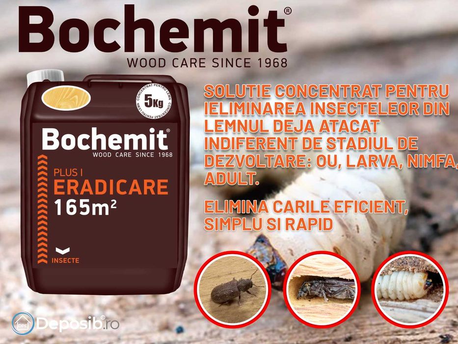 Bochemit - Solutie ignifugare, anti carii, antimucegai, protejare lemn